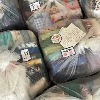 Organized shirts in a closet at a residential home