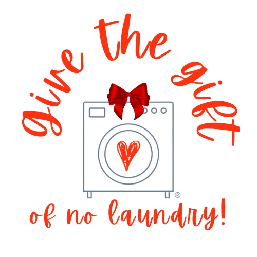 gift card picture with text saying give the gift of no laundry