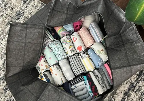 Folded Laundry in a Residential Home