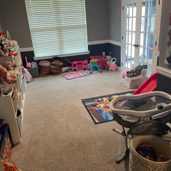 A child's room after Lessen the Loads' Less Mess Express service